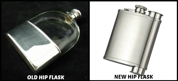 Old and New Hip Flask